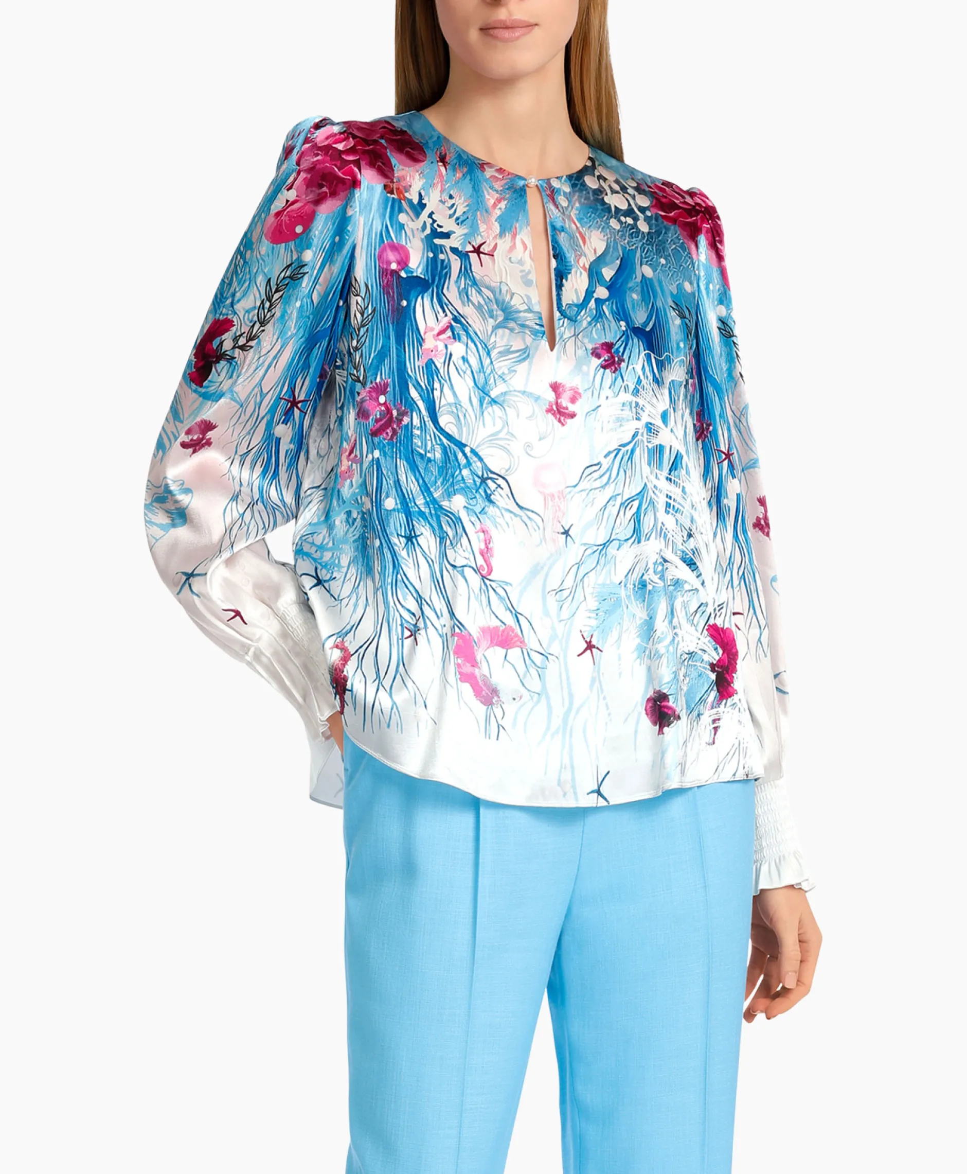 Dames Marccain Collectie Blouses*Blouse Wc 51.47 W89 Aqua