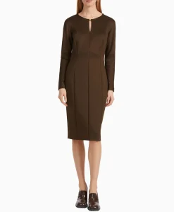 Dames Marccain Collectie Bruiloftskleding*Jurk Vc 21.27 J22 Bruin