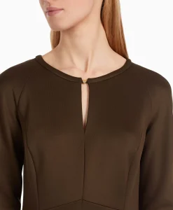 Dames Marccain Collectie Bruiloftskleding*Jurk Vc 21.27 J22 Bruin