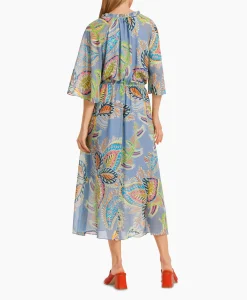 Dames Marccain Collectie Bruiloftskleding*Jurk Wc 21.52 W74 Licht Blauw