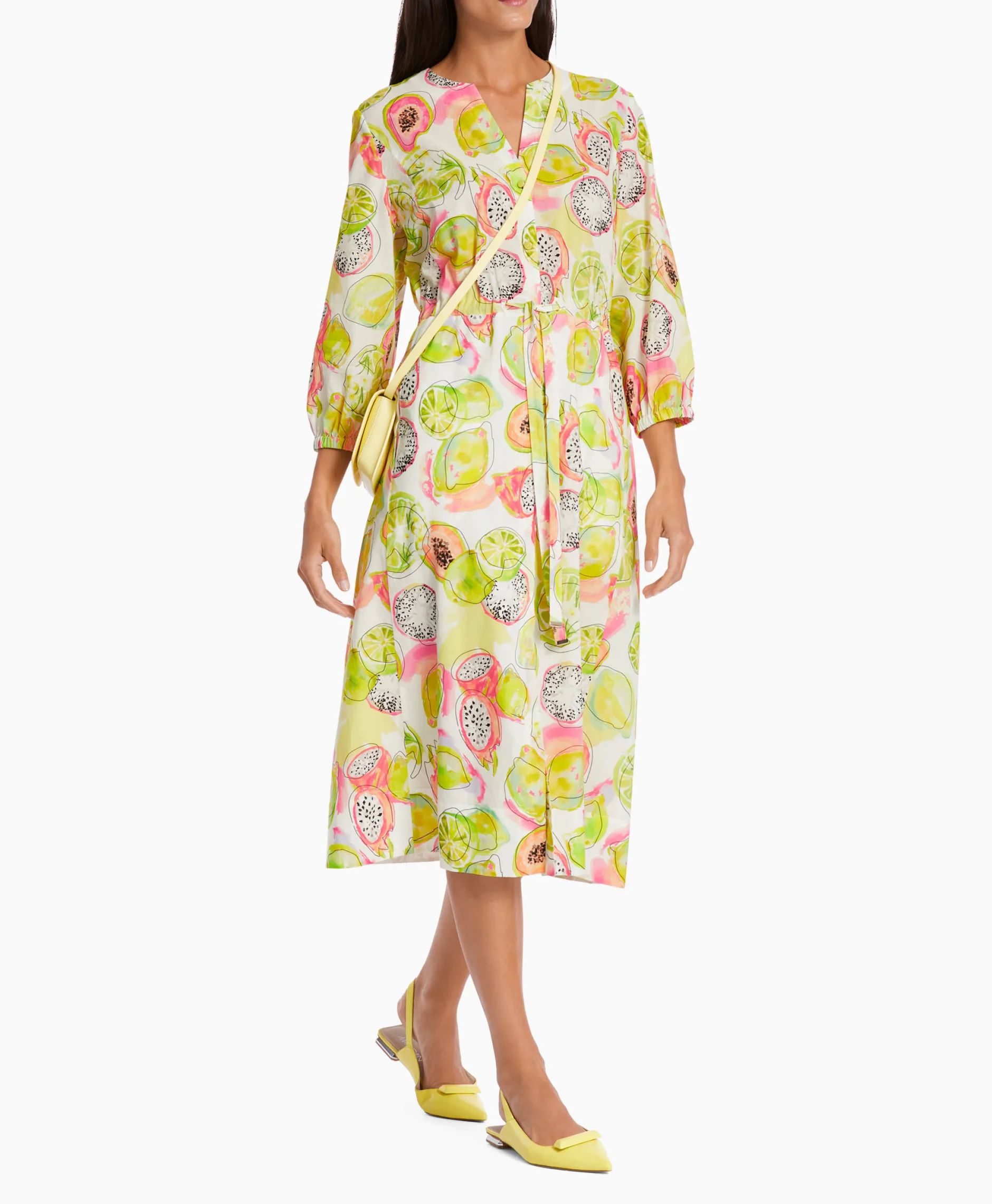 Dames Marccain Collectie Bruiloftskleding*Jurk Wc 21.26 W27 Midden Geel