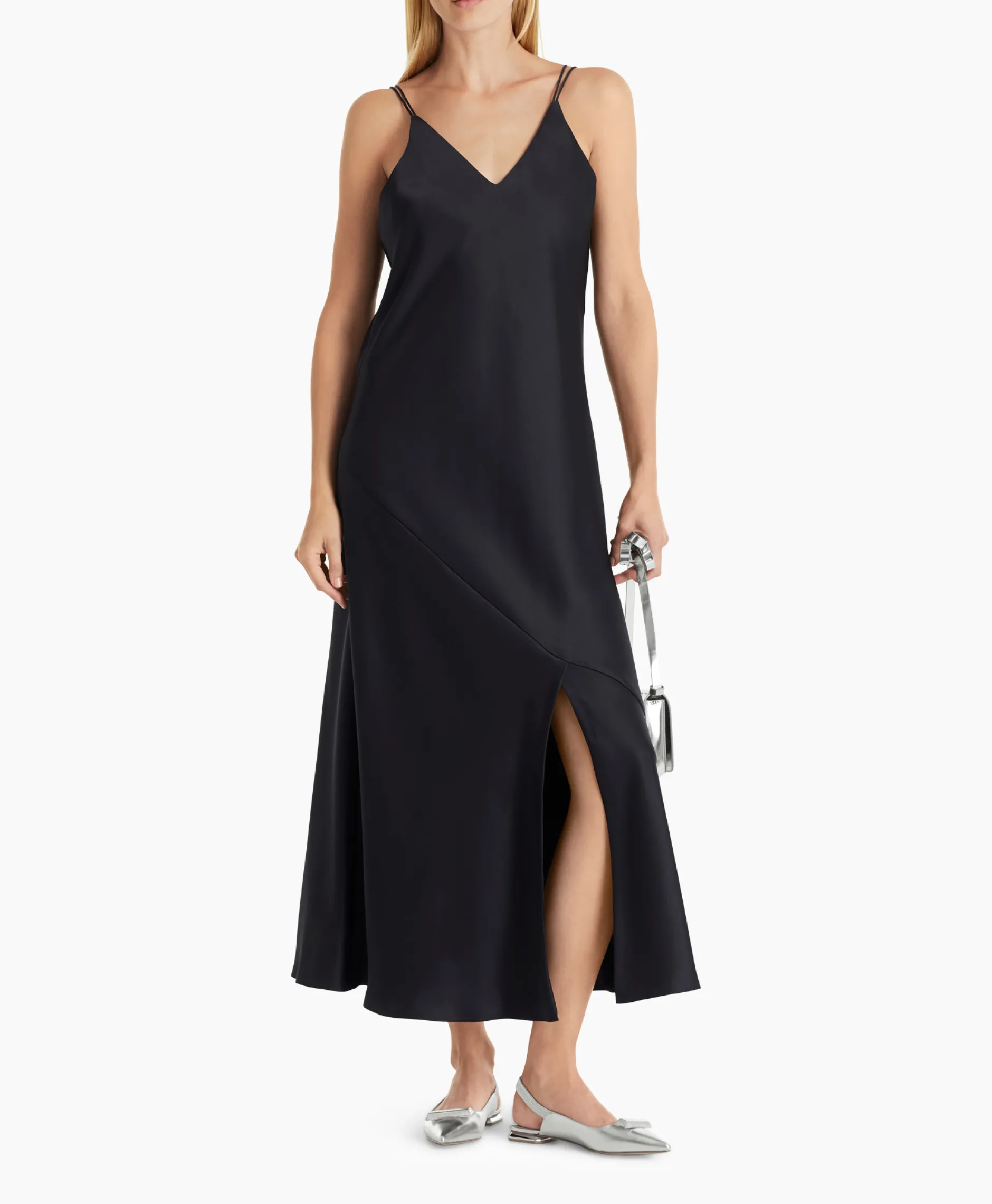 Dames Marccain Collectie Bruiloftskleding*Jurk Wc 21.21 W15 Midden Blauw