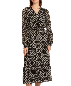 Dames Marccain Collectie Bruiloftskleding*Maxi Jurk Uc 21.12 W41 Zwart