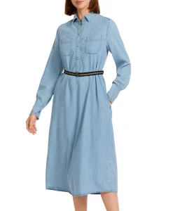 Dames Marccain Collectie Bruiloftskleding*Mini Jurk Uc 21.02 D63 Licht Blauw