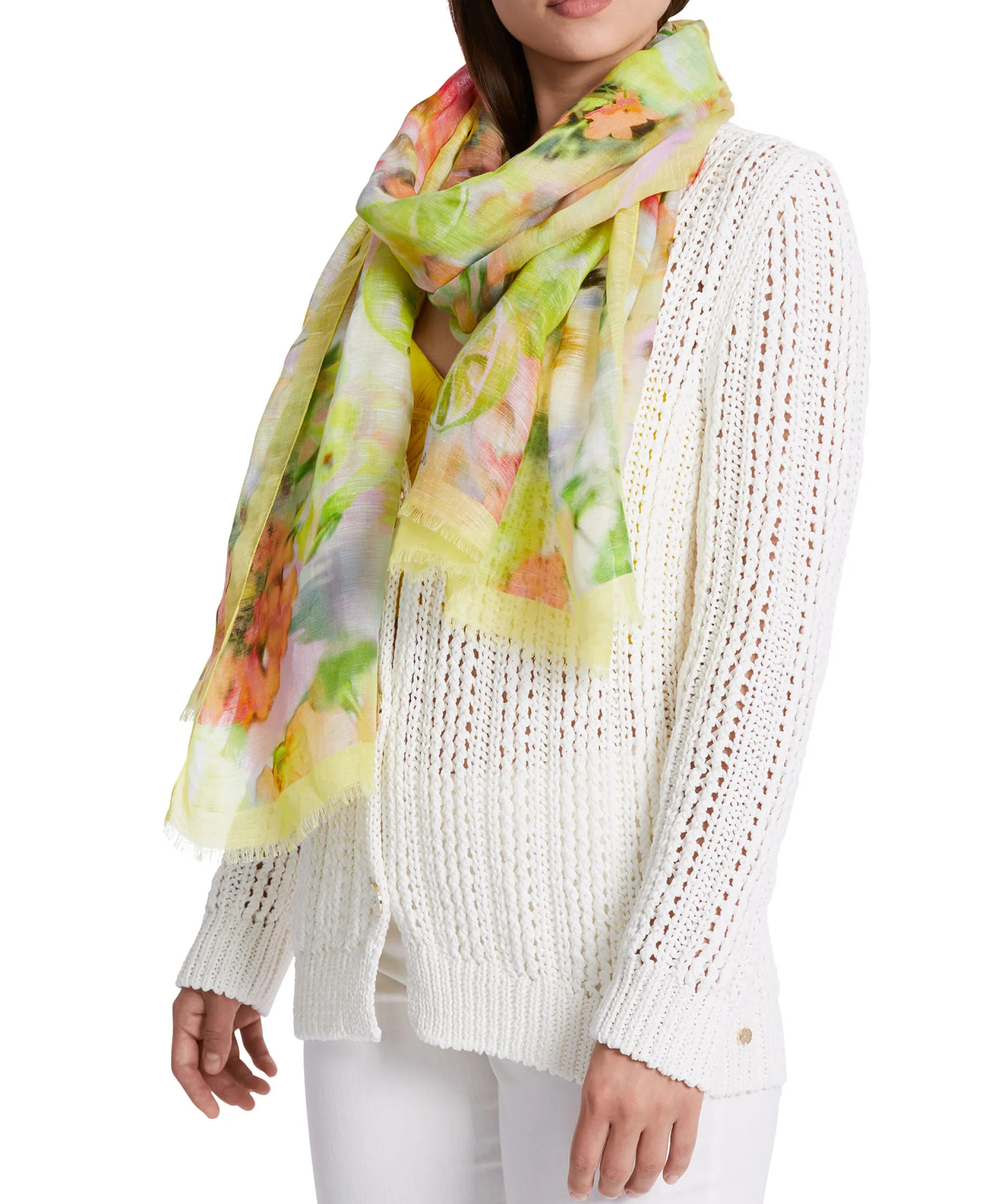 Dames Marccain Collectie Sjaals*Shawl Wc B4.07 Z23 Midden Geel