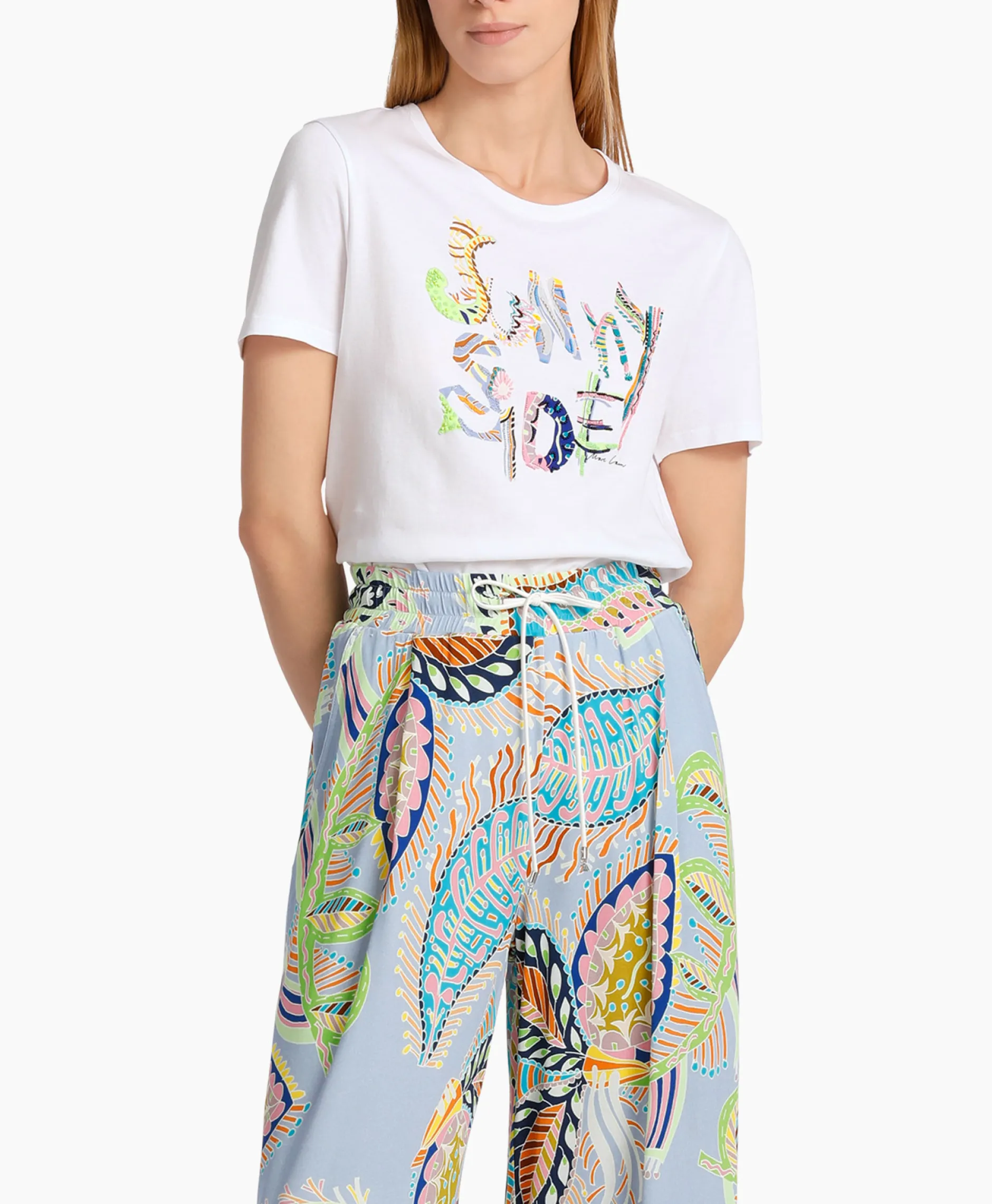 Dames Marccain Collectie T-Shirts & Tops*T-Shirt Wc 48.32 J73 Wit