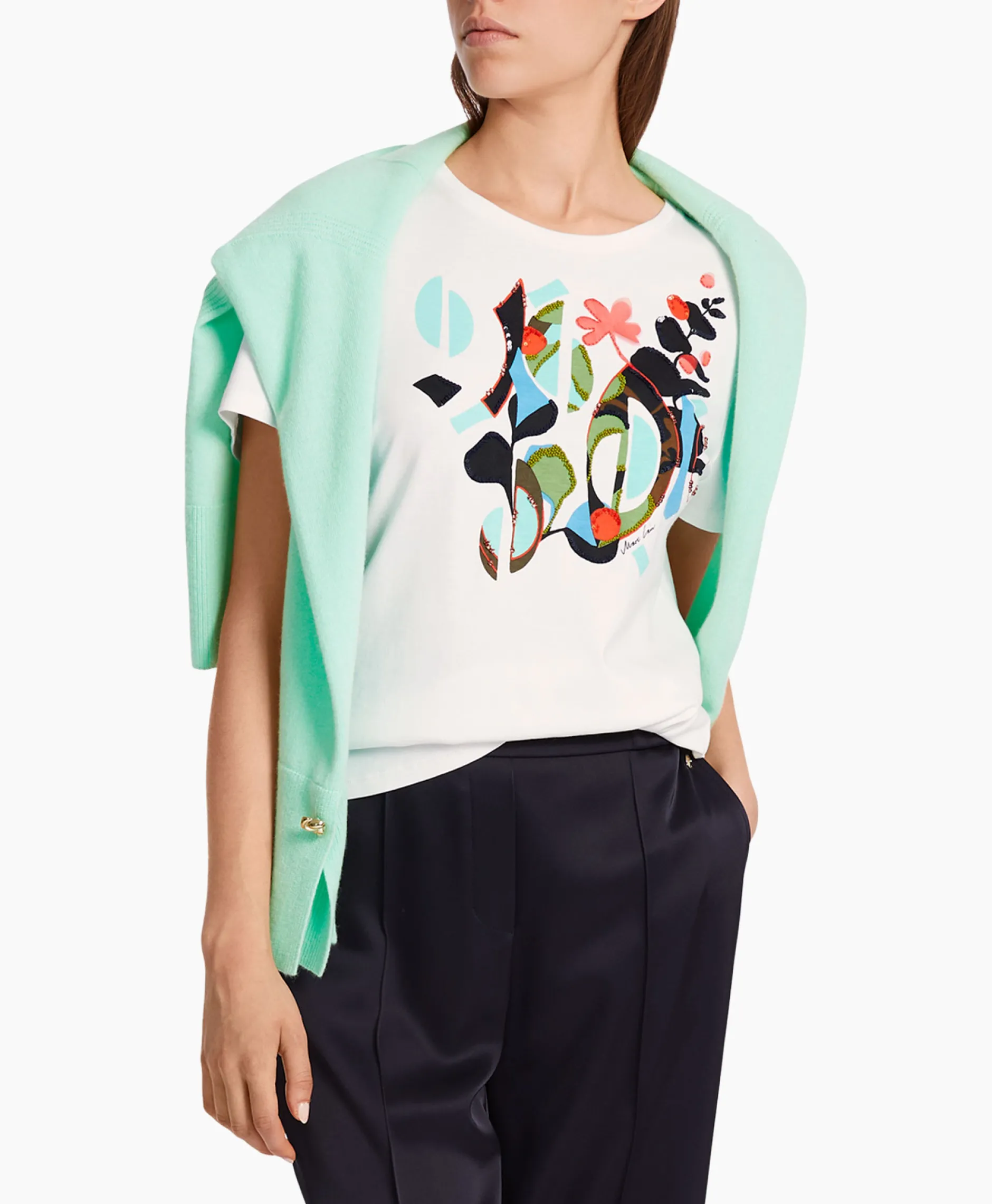 Dames Marccain Collectie T-Shirts & Tops*T-Shirt Wc 48.32 J06 Off White