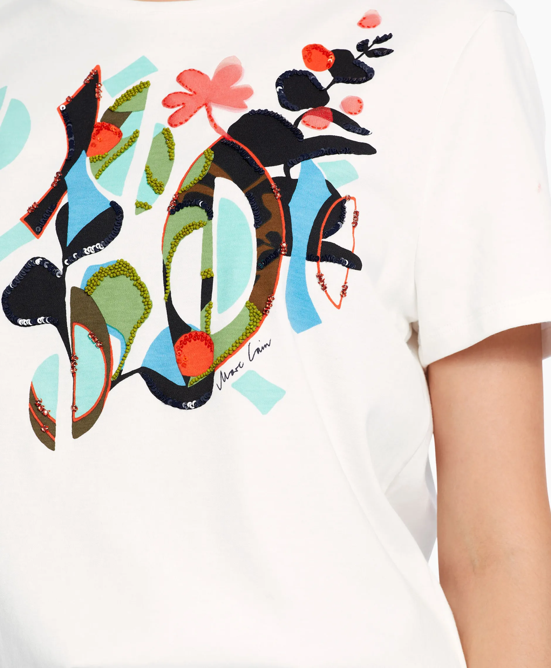 Dames Marccain Collectie T-Shirts & Tops*T-Shirt Wc 48.32 J06 Off White