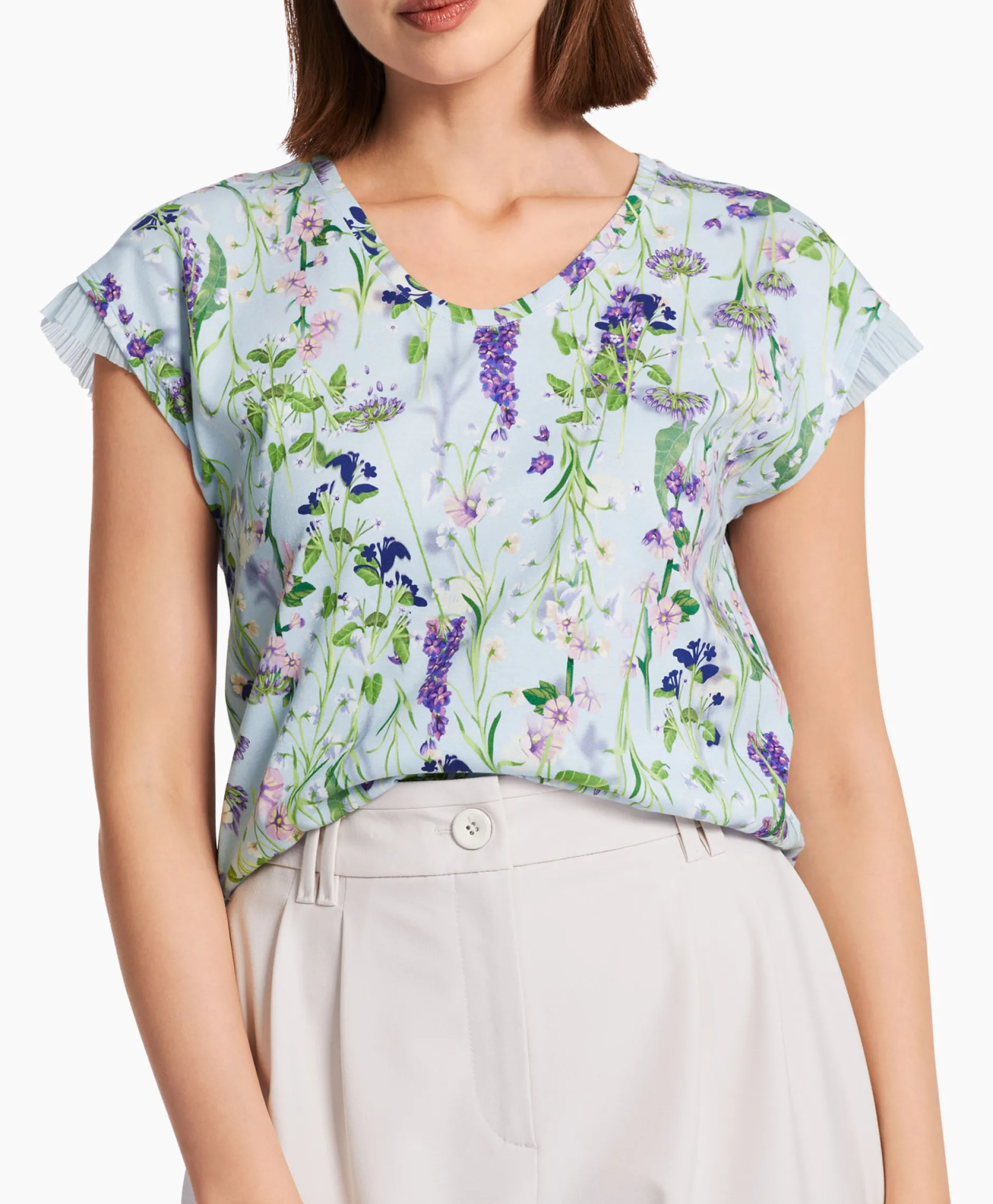 Dames Marccain Collectie T-Shirts & Tops*T-Shirt Wc 48.23 J19 Licht Blauw