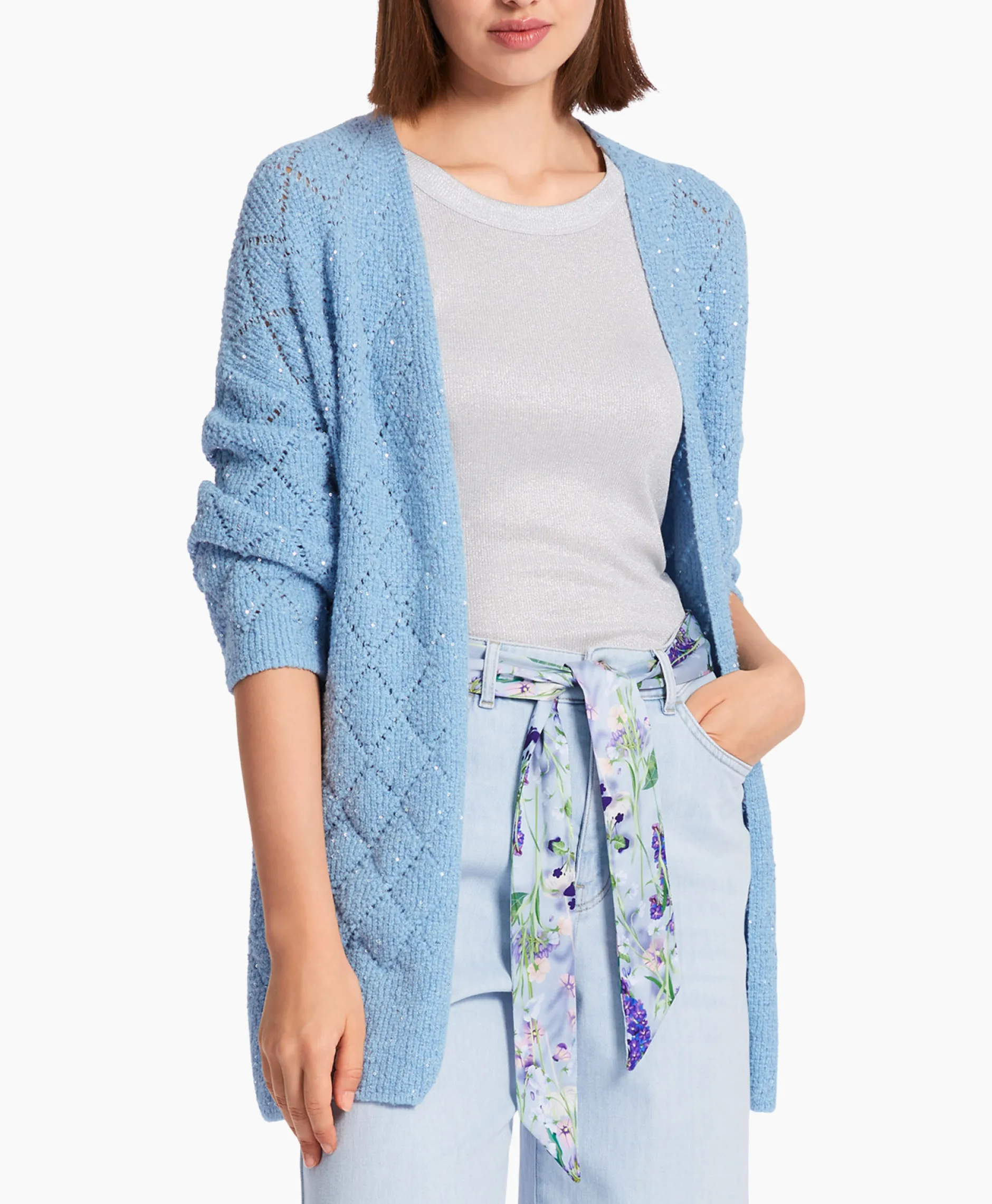 Dames Marccain Collectie Vesten*Vest Wc 39.11 M25 Licht Blauw