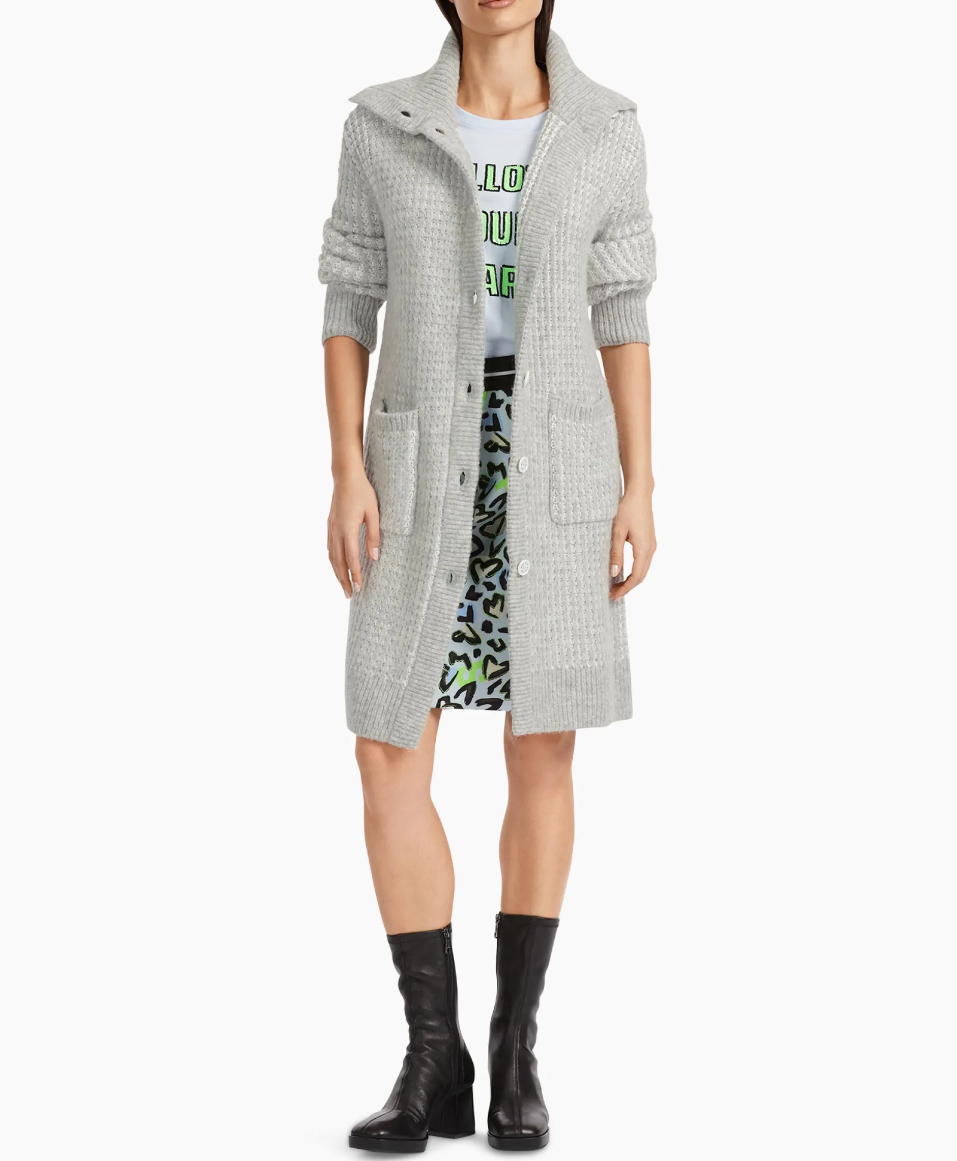 Dames Marccain Sport Vesten*Coat Vs 11.01 M01 Licht Grijs