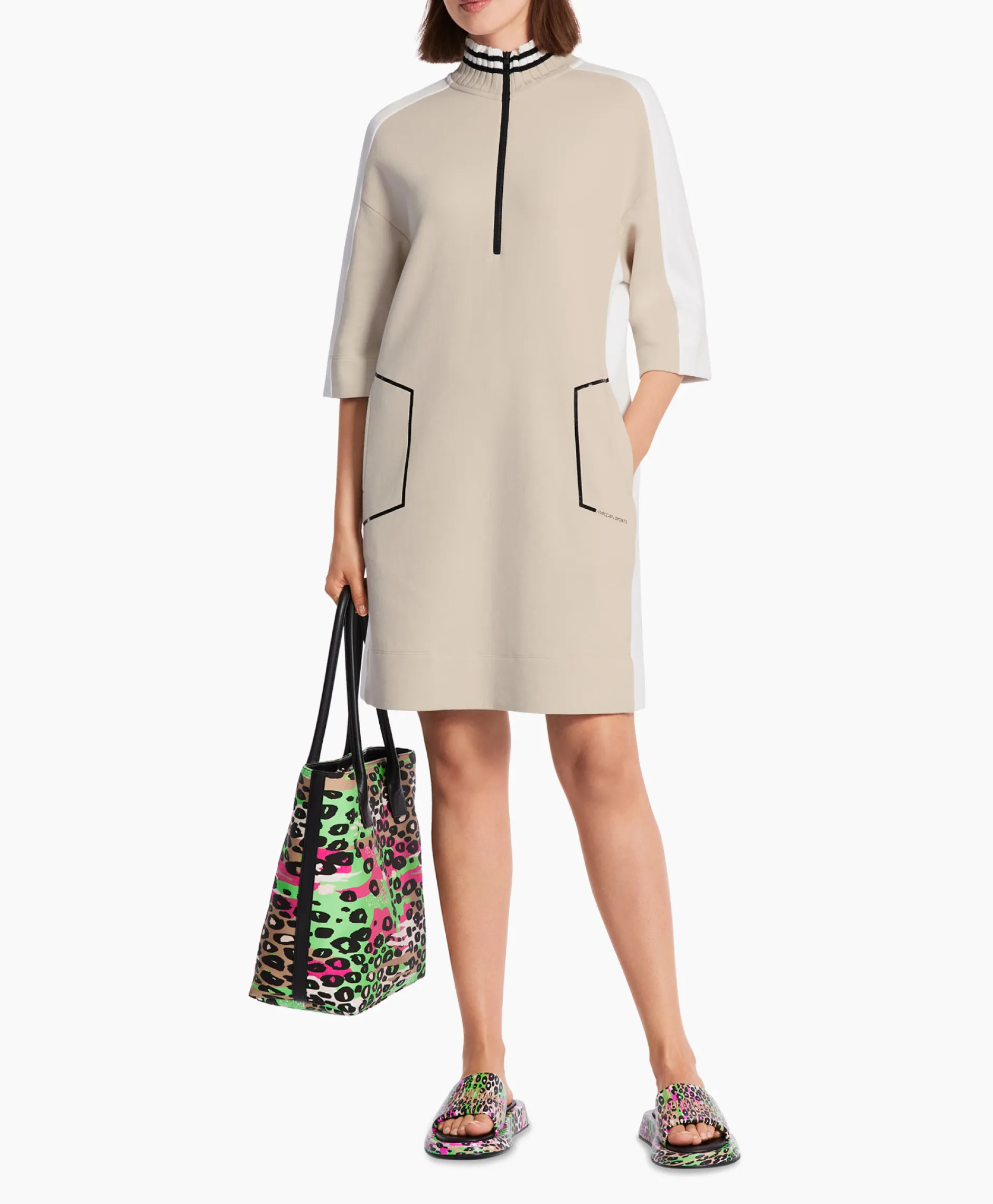 Dames Marccain Sport Bruiloftskleding*Jurk Ws 21.10 J09 Grijs