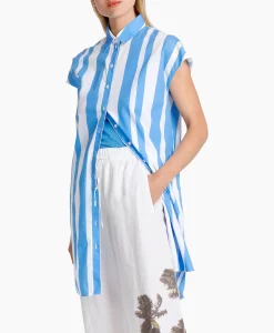 Dames Marccain Sport Blouses*Jurk Ws 21.53 W84 Donker Blauw