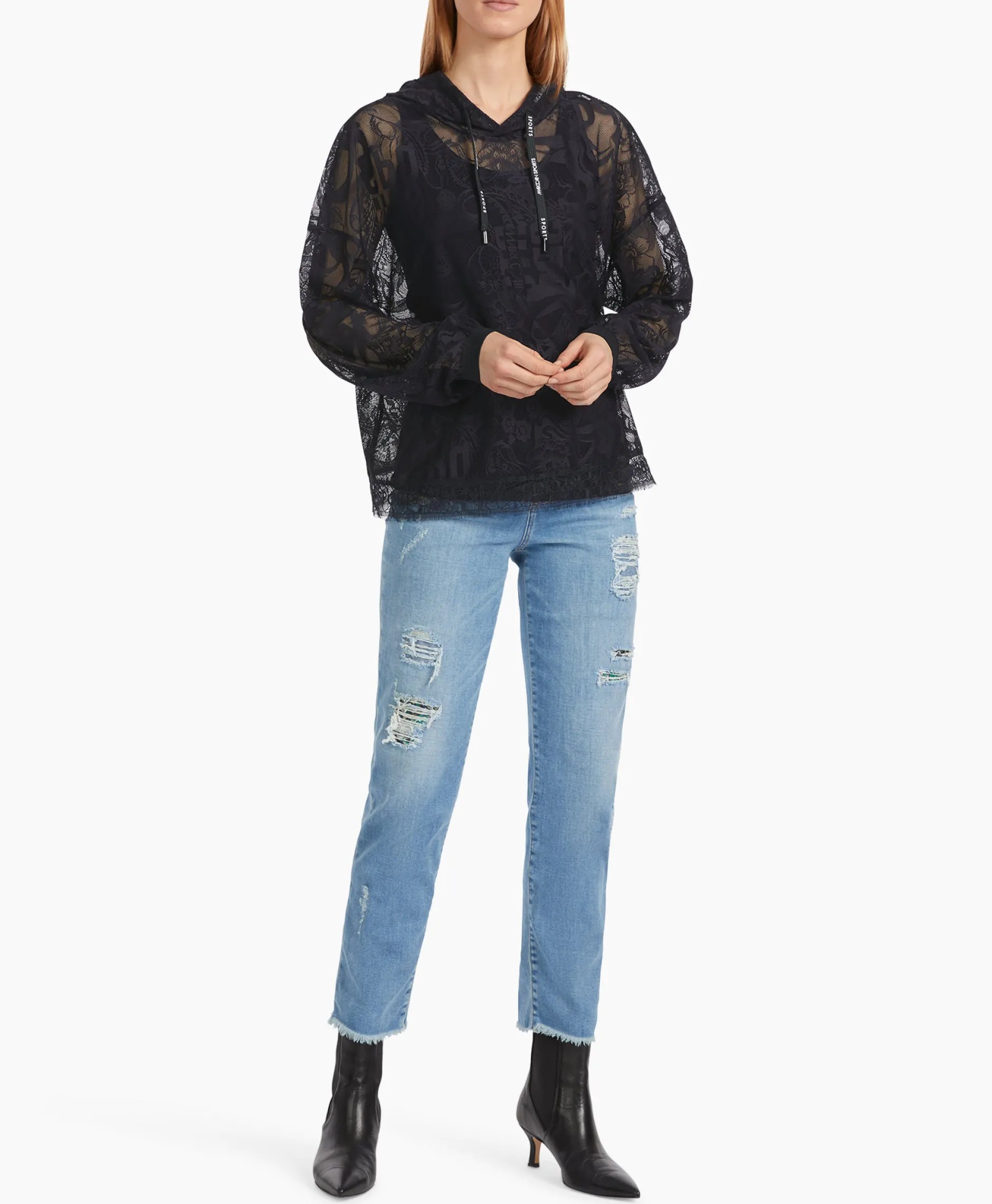 Dames Marccain Sport Truien*Pullover Vs 44.15 W59 Blauw