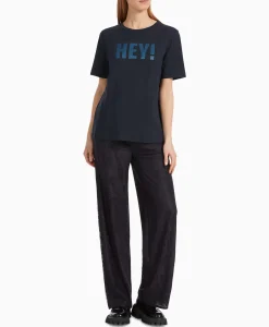 Dames Marccain Sport T-Shirts & Tops*T-Shirt Vs 48.20 J19 Midden Blauw