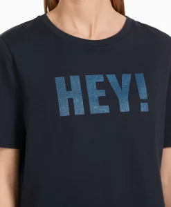 Dames Marccain Sport T-Shirts & Tops*T-Shirt Vs 48.20 J19 Midden Blauw