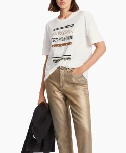 Dames Marccain Sport T-Shirts & Tops*T-Shirt Ws 48.21 J58 Off White