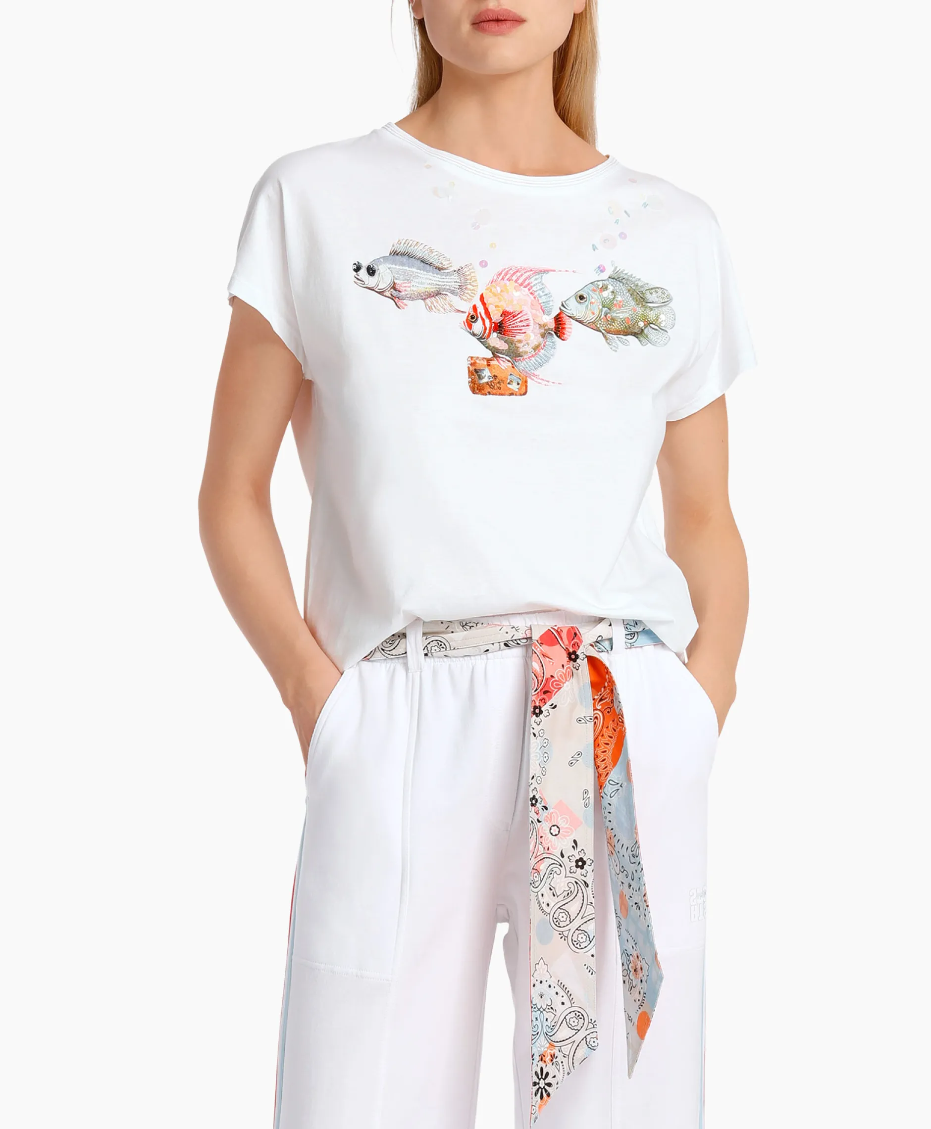 Dames Marccain Sport T-Shirts & Tops*T-Shirt Ws 48.58 J98 Wit