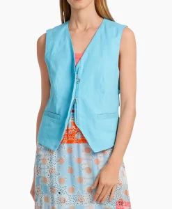 Dames Marccain Sport Jassen*Vest Ws 37.04 W03 Blauw