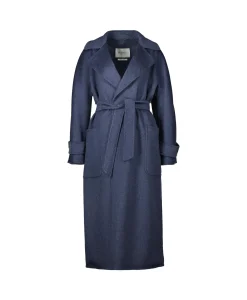 Dames Maxmara Jassen*Jas Mantel 100shmere Midden Blauw