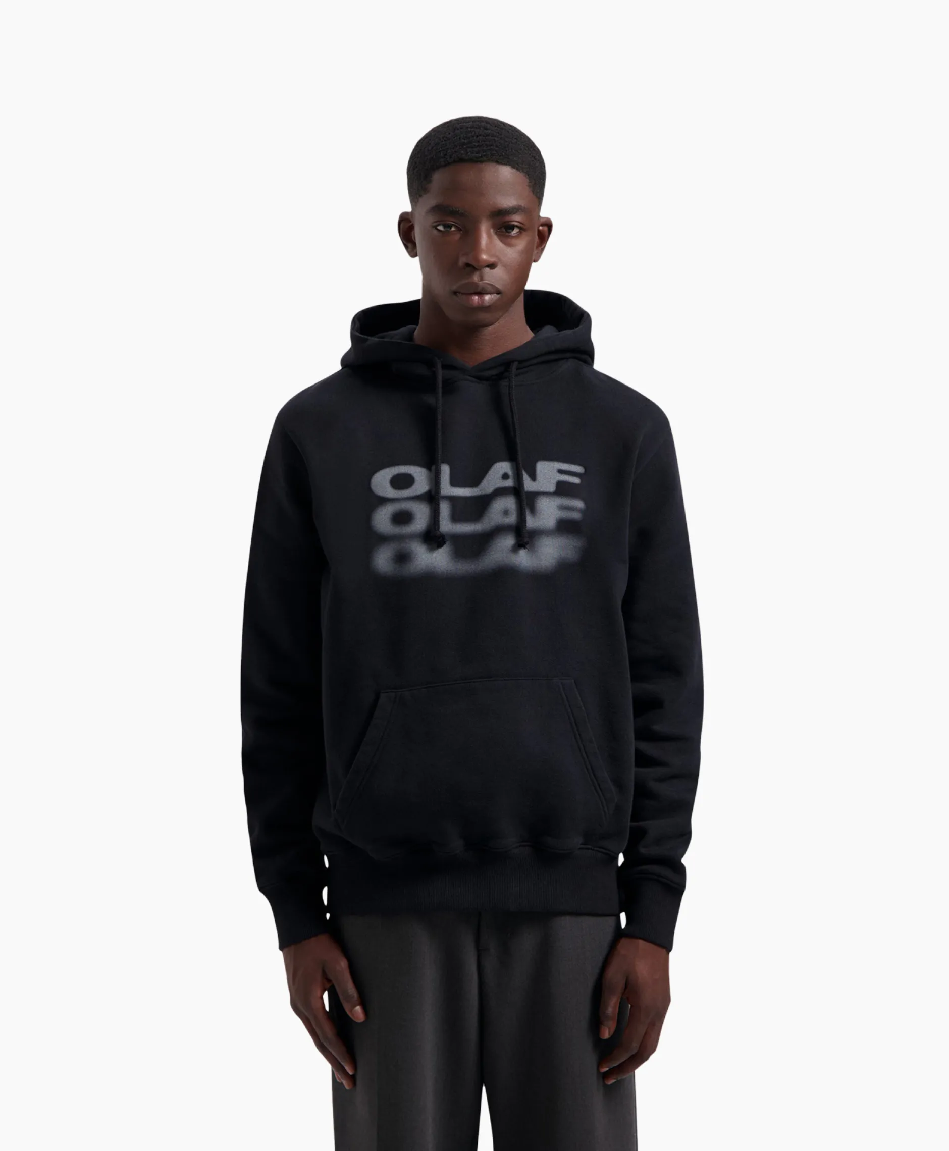 Heren Olaf Hussein Truien*Hoodie Blur Logo Zwart