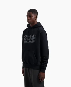 Heren Olaf Hussein Truien*Hoodie Blur Logo Zwart