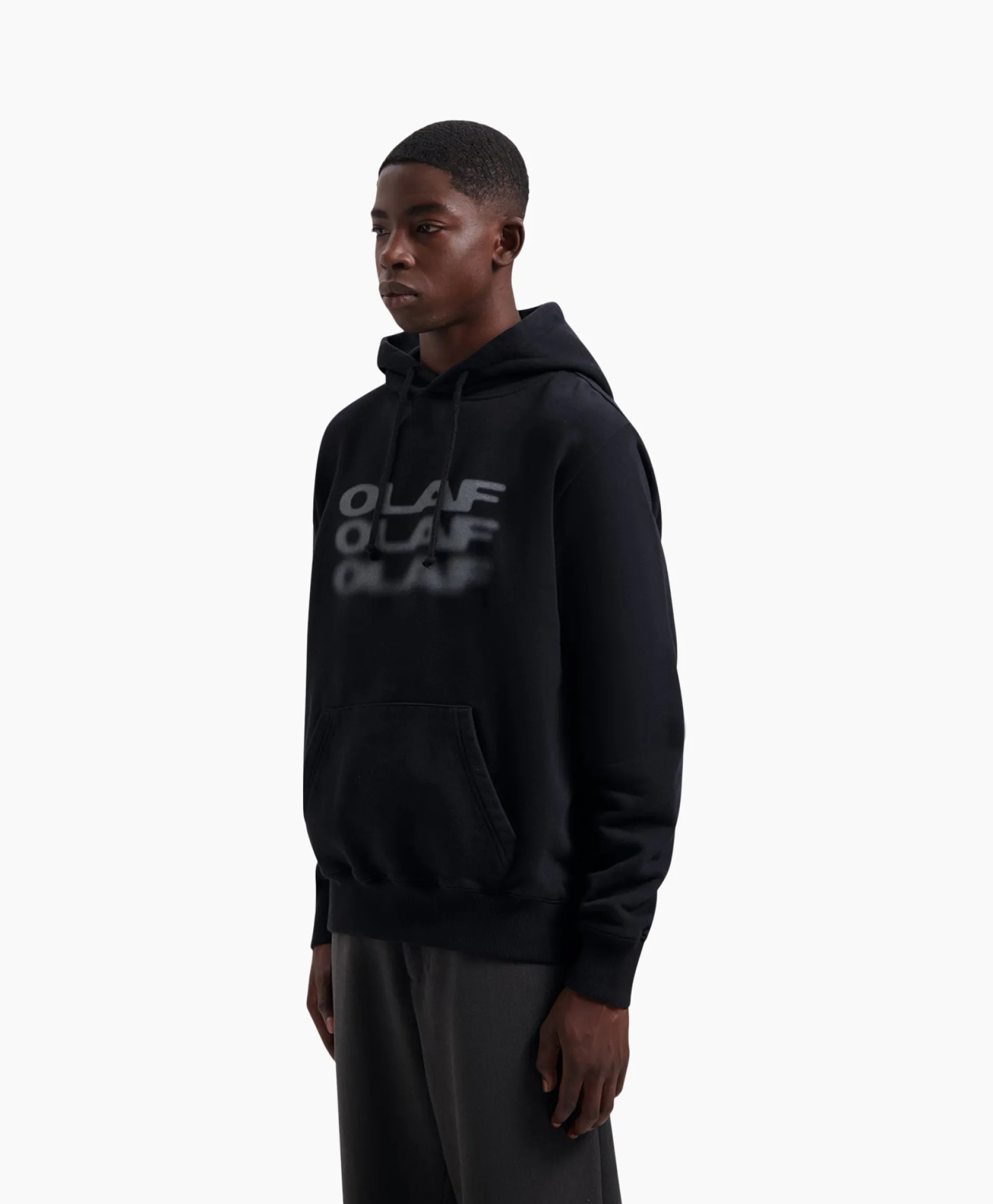 Heren Olaf Hussein Truien*Hoodie Blur Logo Zwart