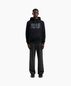 Heren Olaf Hussein Truien*Hoodie Blur Logo Zwart