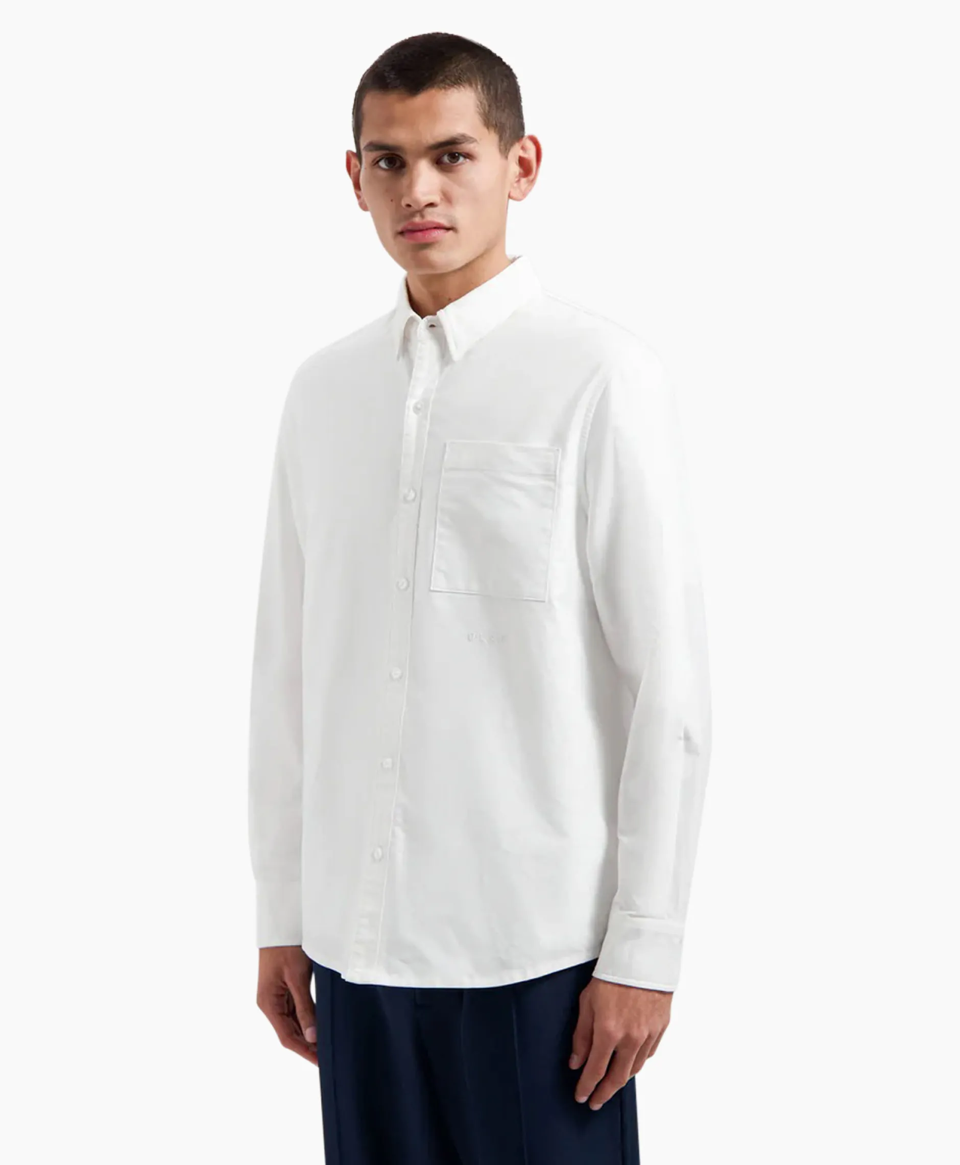 Heren Olaf Hussein Overhemden*Overhemd Oxford Wit