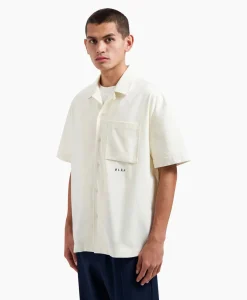 Heren Olaf Hussein Jassen*Overshirt Cotton Linen Ss Ecru