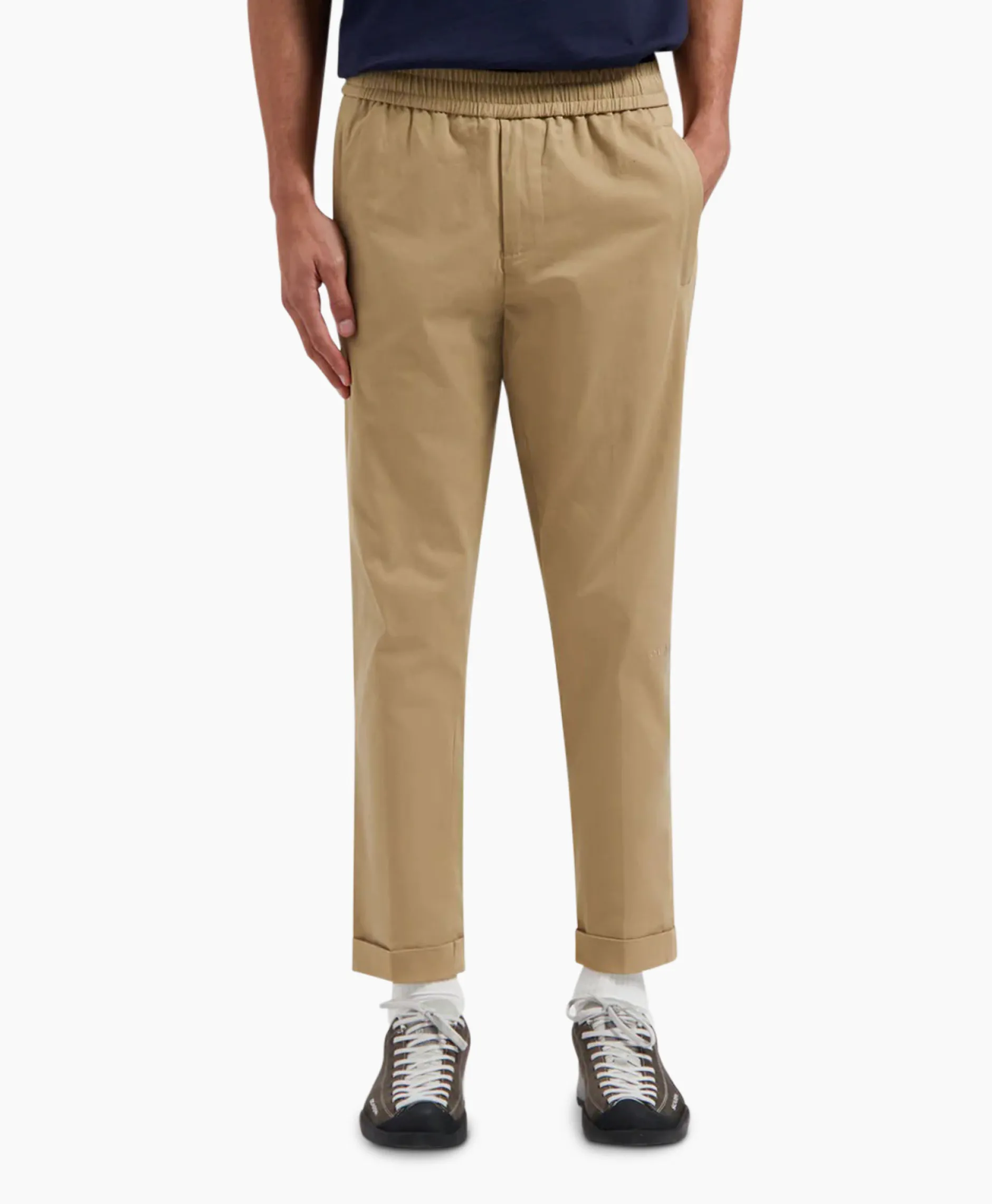 Heren Olaf Hussein Broeken*Pantalon Slim Cotton Khaki