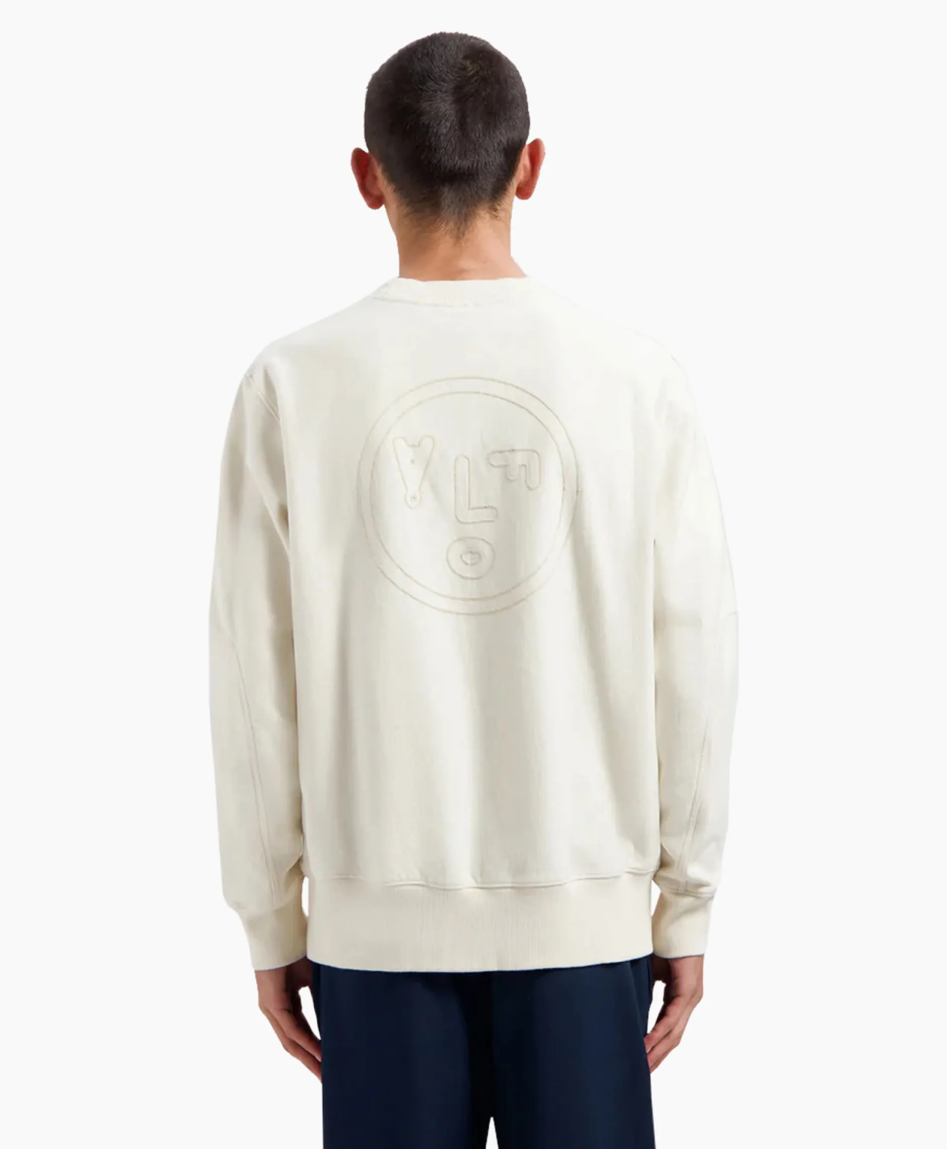 Heren Olaf Hussein Truien*Pullover Face Chainstitch Off White