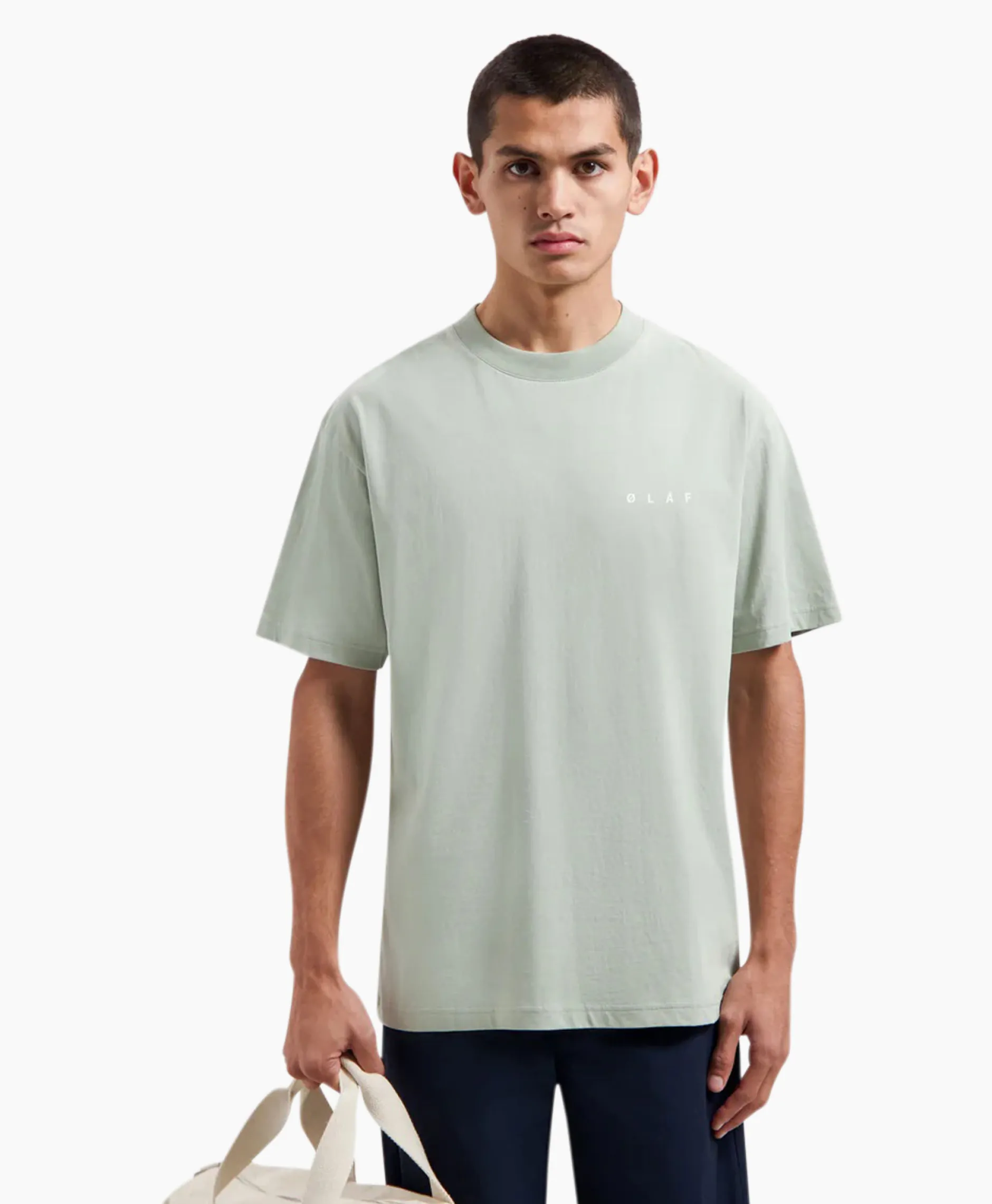 Heren Olaf Hussein T-Shirts*T-Shirt Korte Mouw Pixelated Face Groen