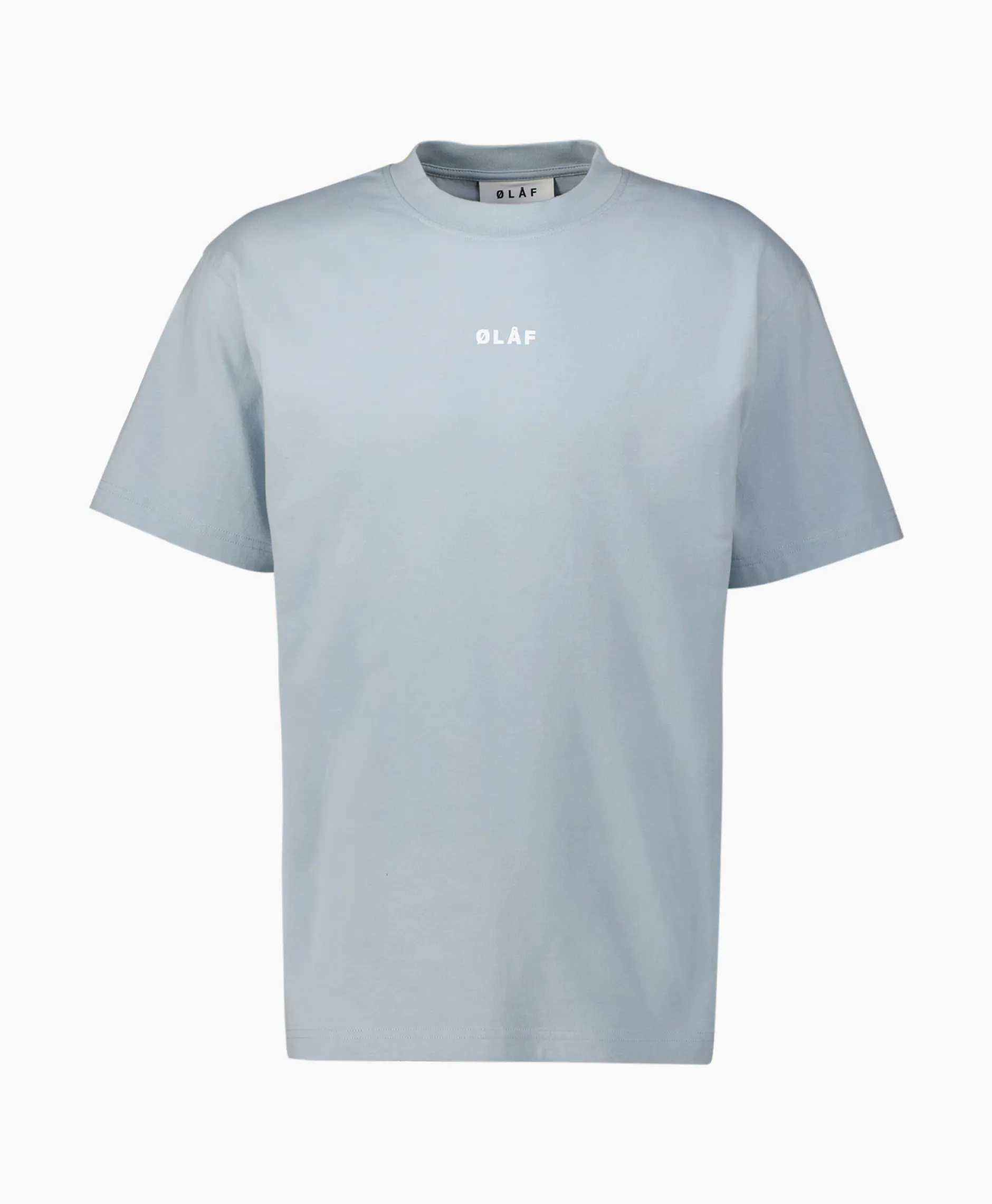 Heren Olaf Hussein T-Shirts*T-Shirt Korte Mouw Block Licht Blauw