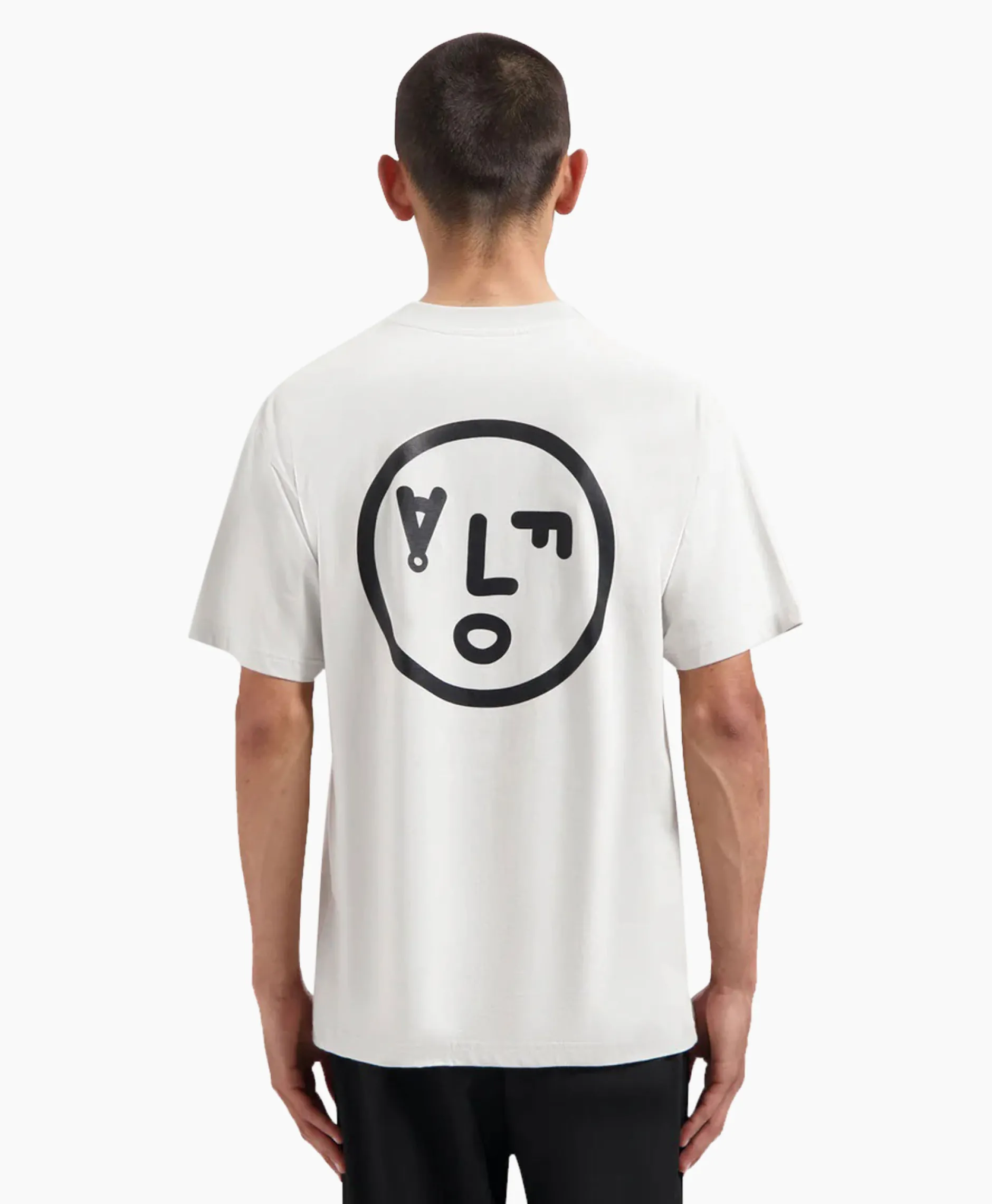 Heren Olaf Hussein T-Shirts*T-Shirt Korte Mouw Face Wit