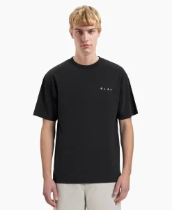 Heren Olaf Hussein T-Shirts*T-Shirt Korte Mouw Face Zwart