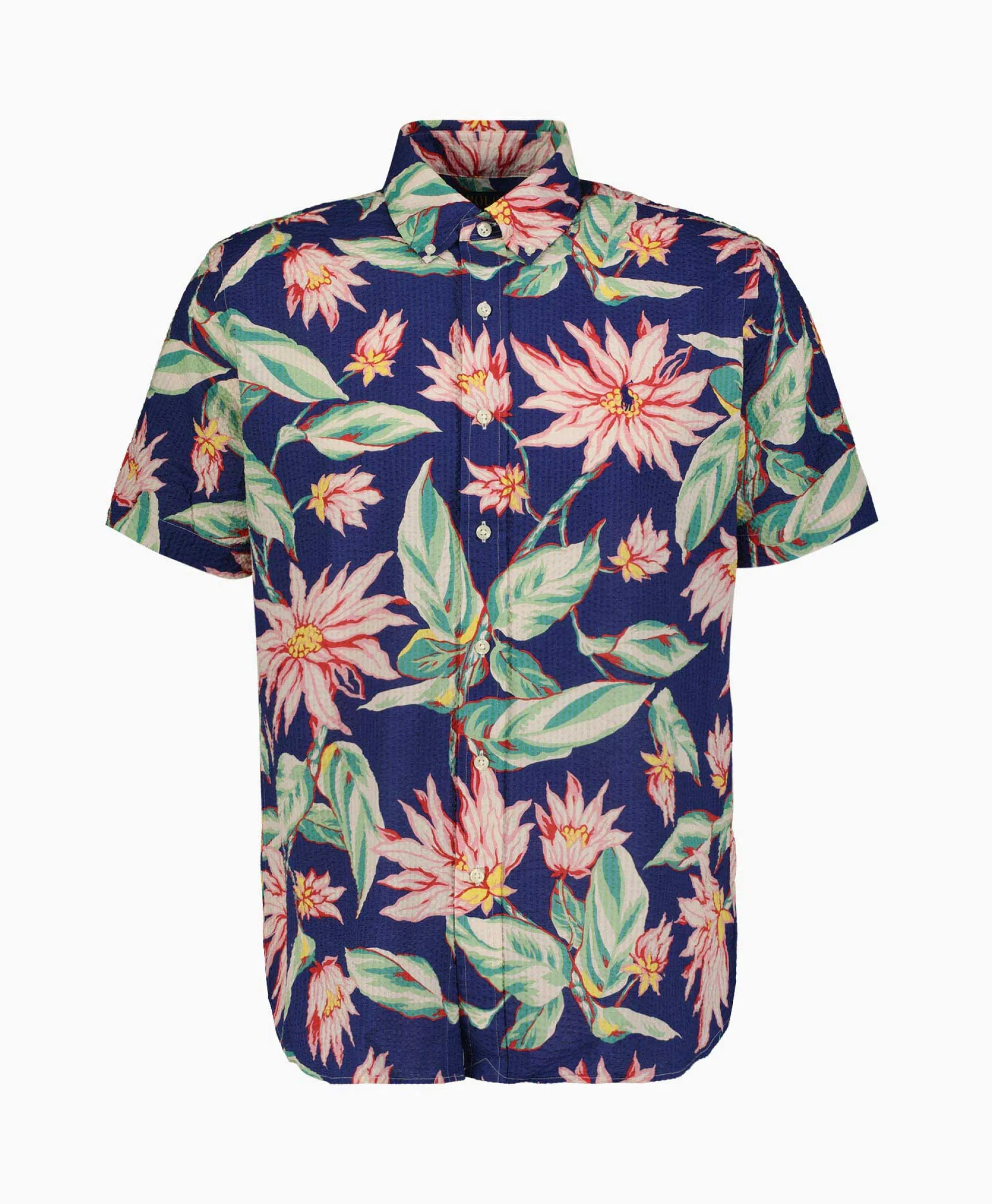 Heren Ralph Lauren Overhemden*Overhemd Short Sleeve Tropical Groen