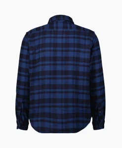 Heren Ralph Lauren Jassen*Overshirt Wool Blend Check Donker Blauw