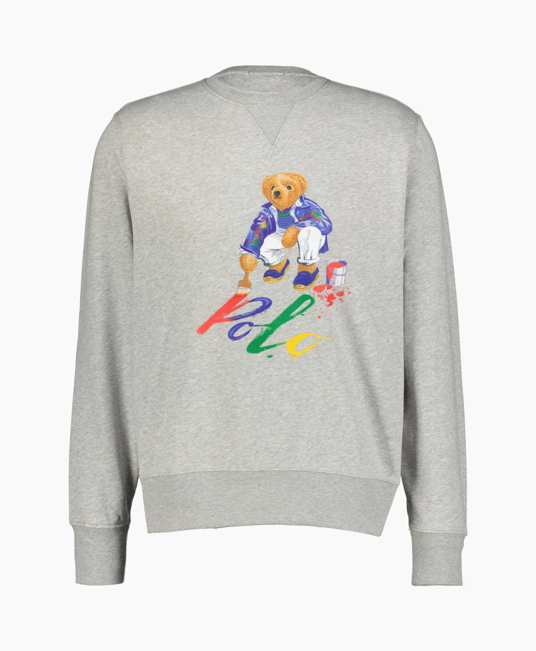 Heren Ralph Lauren Truien*Sweater Paint Bear Grijs