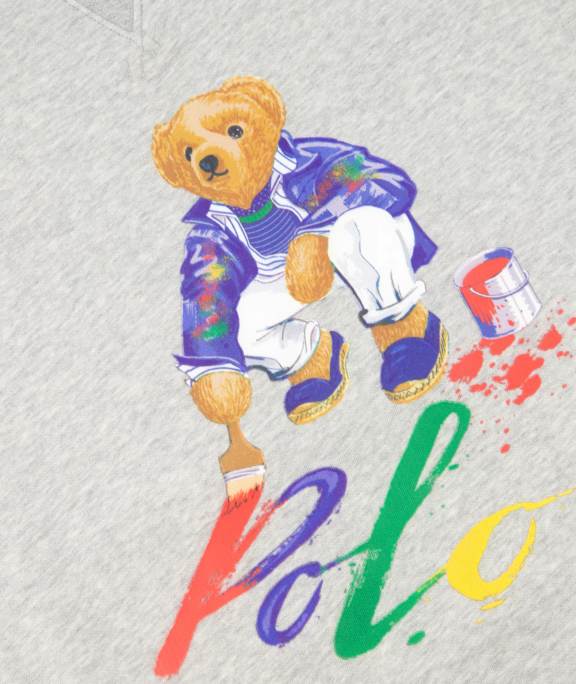 Heren Ralph Lauren Truien*Sweater Paint Bear Grijs