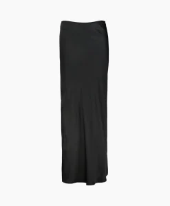 Dames Róhe Rokken*Rohe Midi Rok Long Satin Zwart