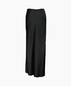 Dames Róhe Rokken*Rohe Midi Rok Long Satin Zwart