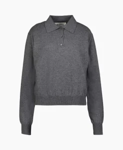 Dames Róhe Truien*Rohe Pullover Wool Cashmere Polo Grijs