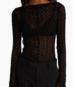 Dames Róhe T-Shirts & Tops*Rohe Top Lace Zwart