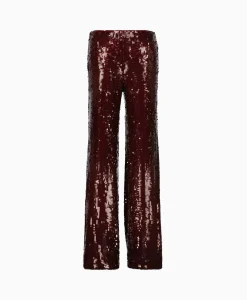 Dames Rotate Broeken*Pantalon Sequins Low Waist Bordeaux