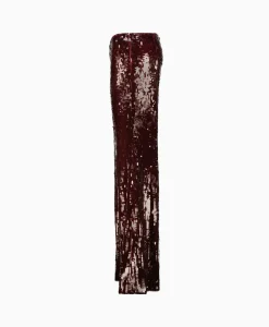 Dames Rotate Broeken*Pantalon Sequins Low Waist Bordeaux