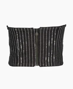 Dames Rotate T-Shirts & Tops*Top Sequin Twill Crop Zwart