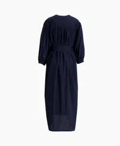 Dames Sea Me Happy Jurken*Maxi Jurk Balloon Long Double Layered Donker Blauw