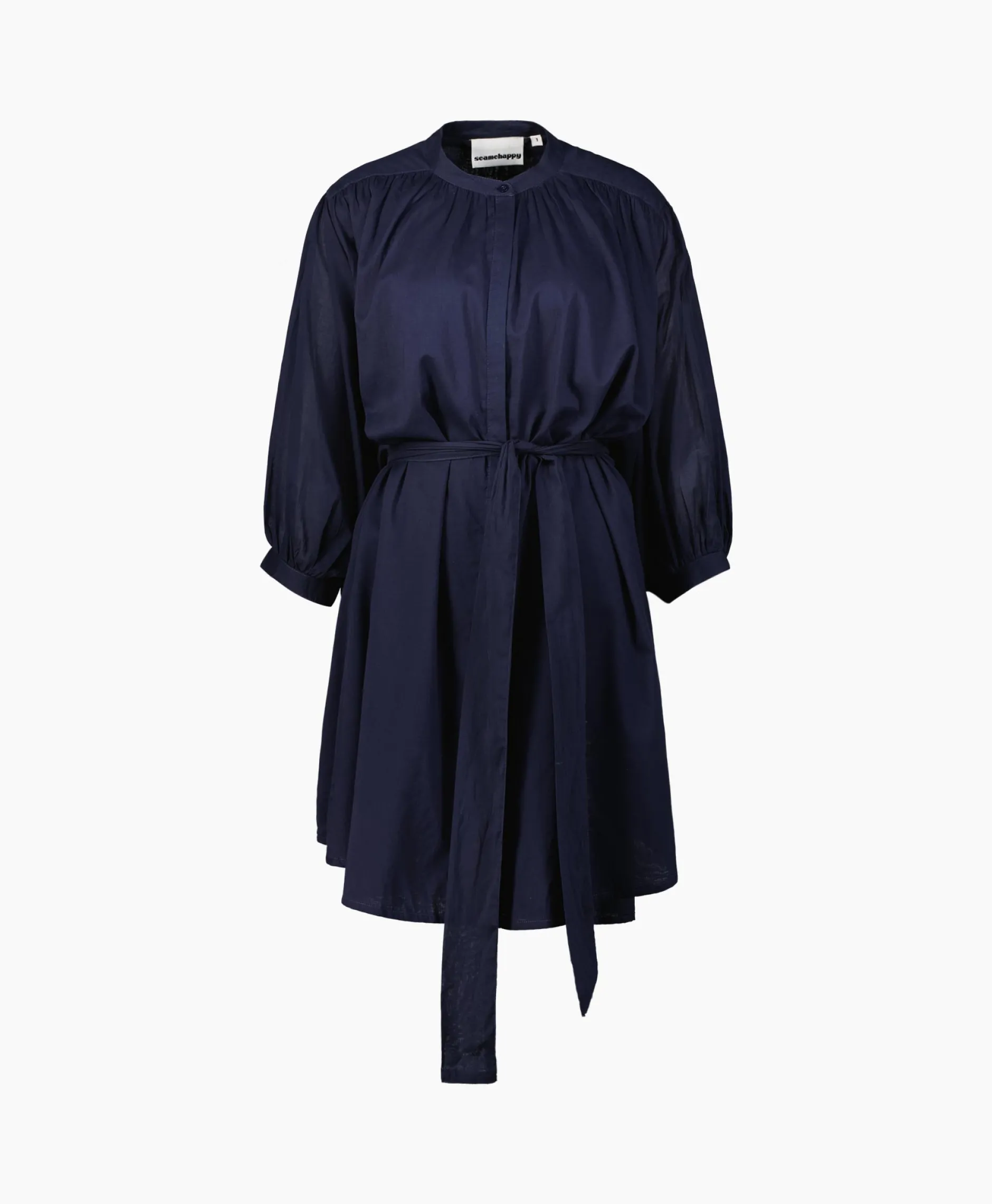 Dames Sea Me Happy Jurken*Mini Jurk Balloon Short Double Layered Donker Blauw