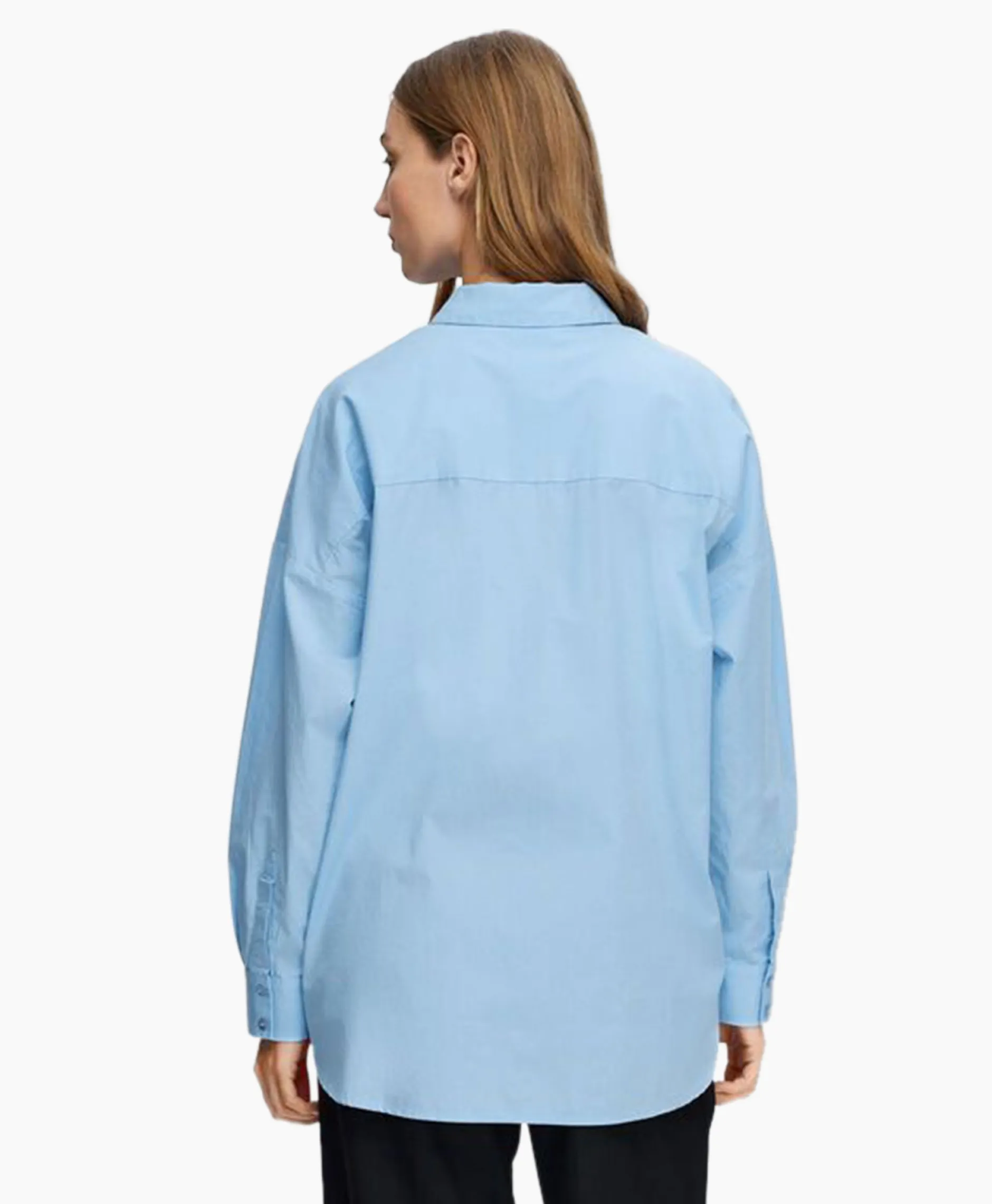 Dames Selected Femme Blouses*Blouse Dina-Sanni Ls Shirt Noos Blauw